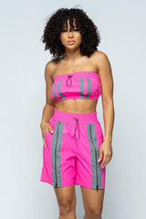 Cropped Mini Tube Top/lined Thigh Length Shorts Set | Mixtshop LLC