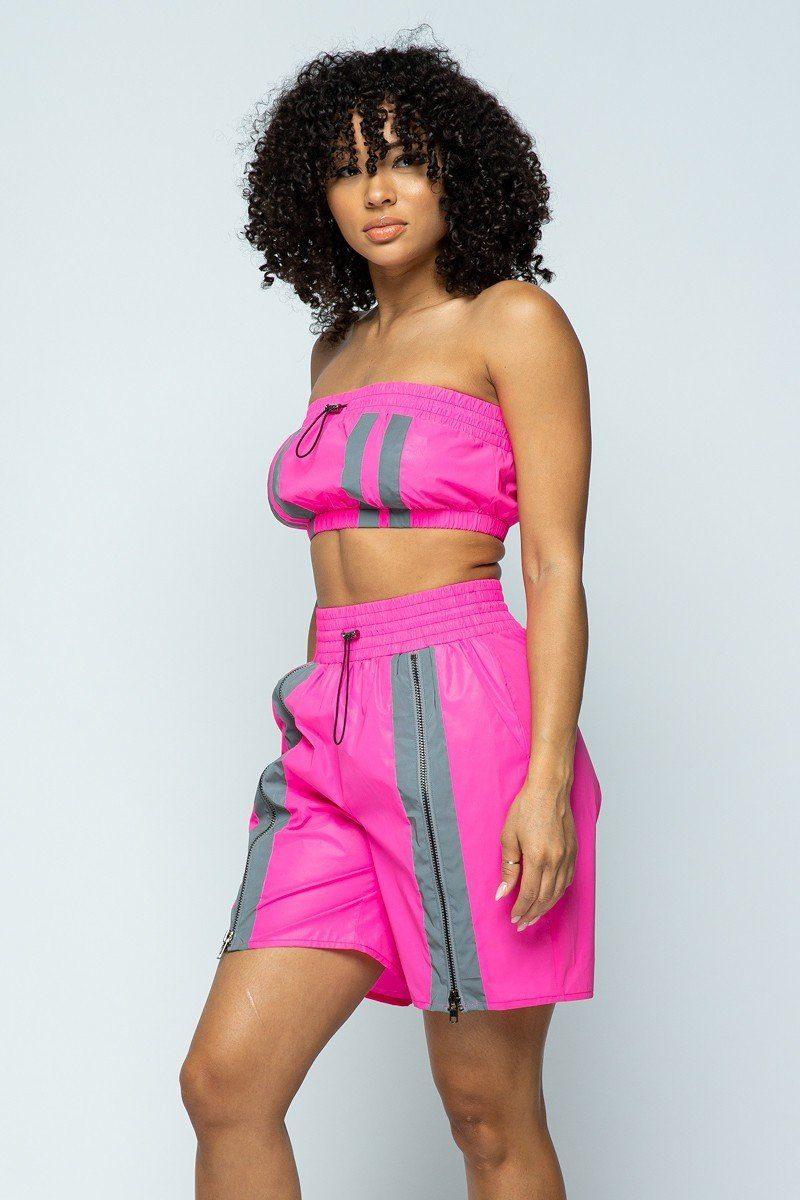 Cropped Mini Tube Top/lined Thigh Length Shorts Set | Mixtshop LLC