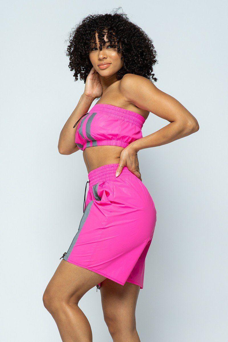 Cropped Mini Tube Top/lined Thigh Length Shorts Set | Mixtshop LLC