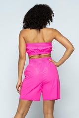 Cropped Mini Tube Top/lined Thigh Length Shorts Set | Mixtshop LLC