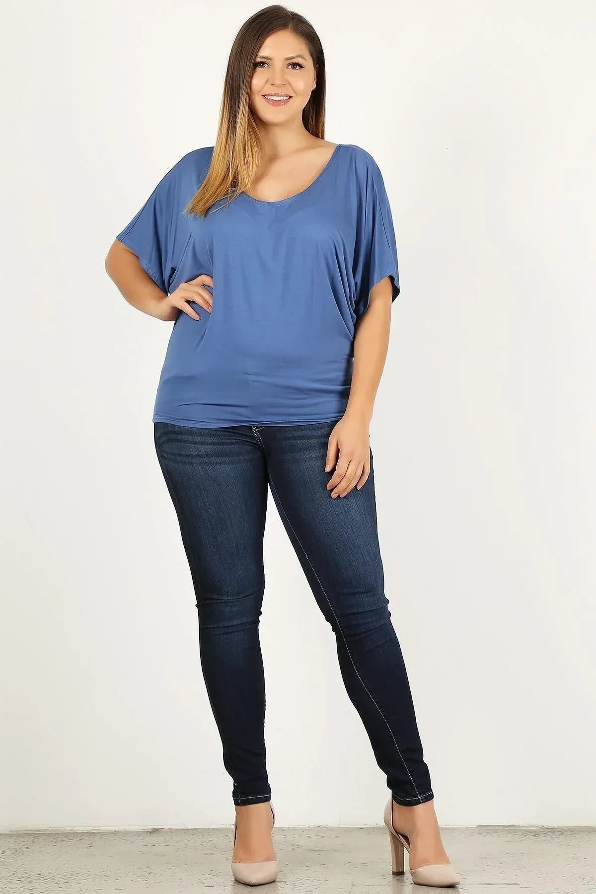 Solid Knit Top, With A Flowy Silhouette | Mixtshop LLC Main image