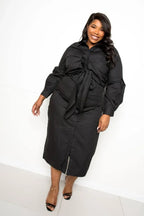 Poplin Tie Bow Shirt Dress | Mixtshop LLC