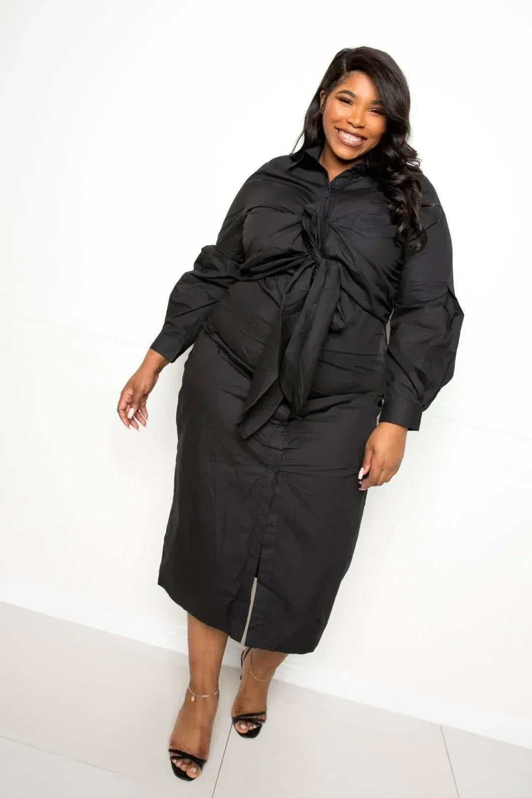 Poplin Tie Bow Shirt Dress | Mixtshop LLC