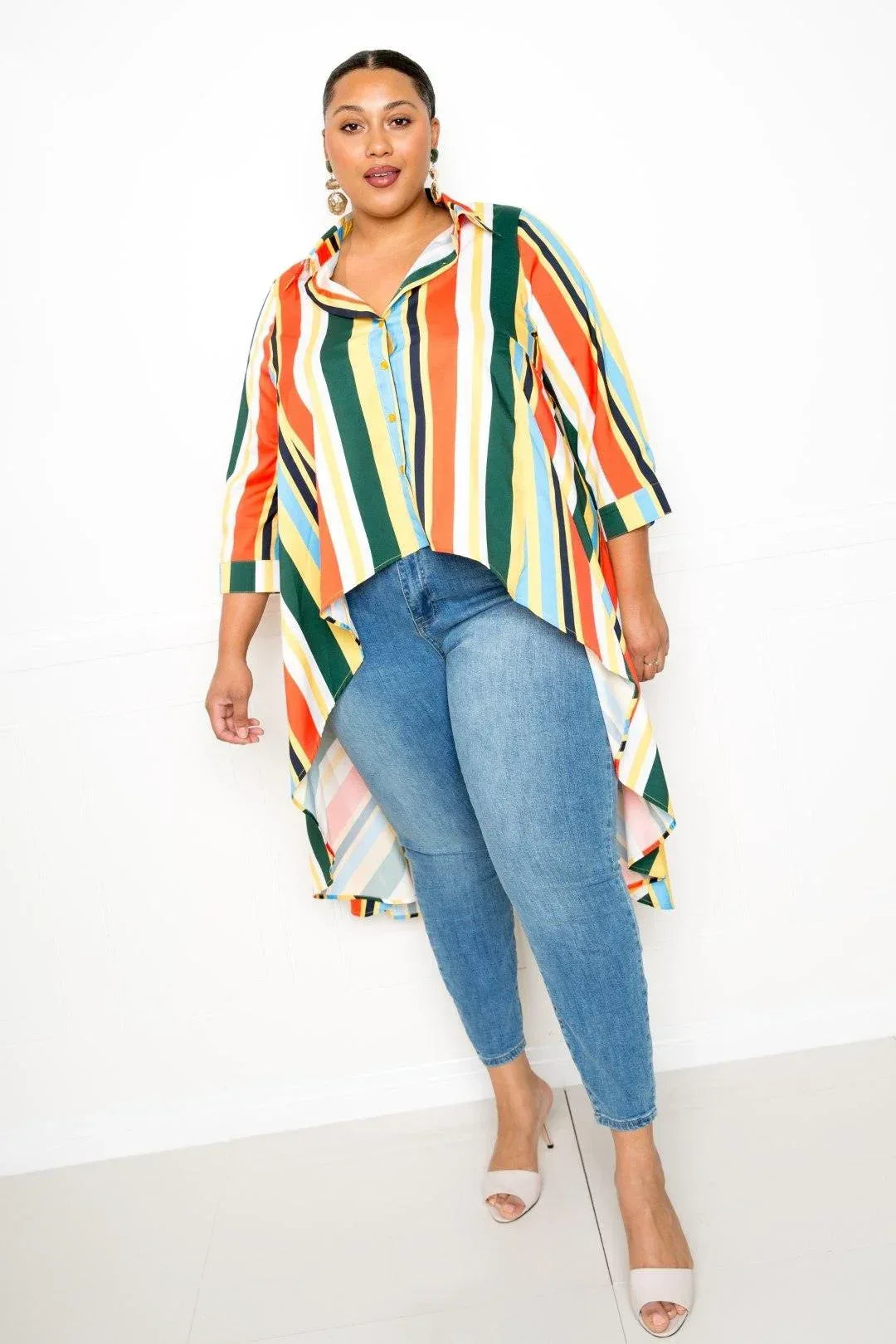 Striped Hi Low Shirt Secondary image