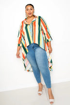 Striped Hi Low Shirt | Mixtshop LLC