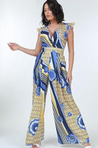 Ruffle Sleeve Surplice Jumpsuit | Mixtshop LLC