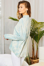 Chocker Neck Surplice Hi-lo Tie-dye Top | Mixtshop LLC