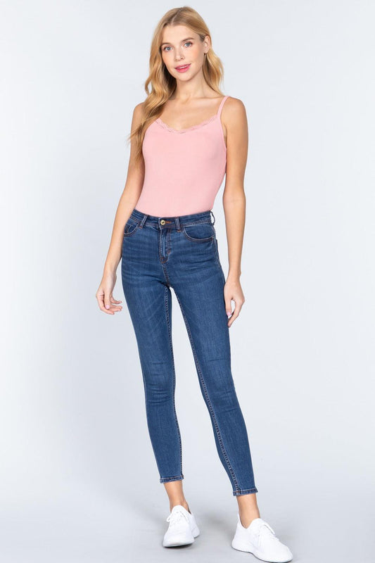 Heavy Rib Cami W/lace Bodysuit | Mixtshop LLC