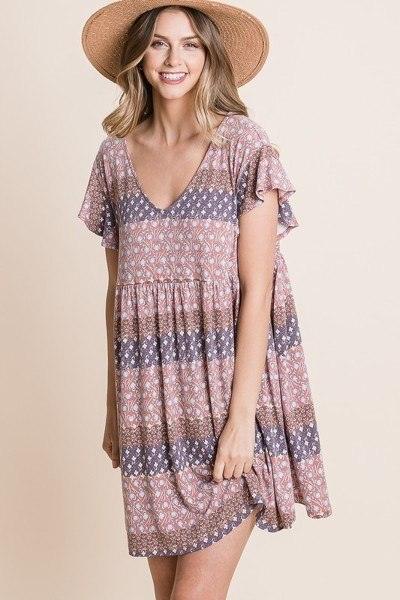 Cute And Flirty Floral Printed Babydoll Mini Dress Secondary image
