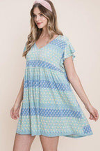 Cute And Flirty Floral Printed Babydoll Mini Dress | Mixtshop LLC