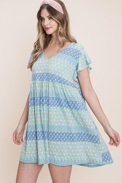 Cute And Flirty Floral Printed Babydoll Mini Dress | Mixtshop LLC