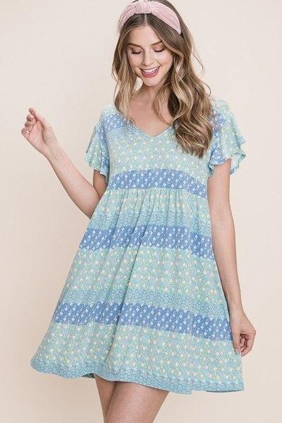 Cute And Flirty Floral Printed Babydoll Mini Dress | Mixtshop LLC