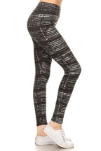 Yoga Style Banded Lined Multicolor Print, Full Length Leggings In A Slim Fitting Style With A Banded High Waist | Mixtshop LLC