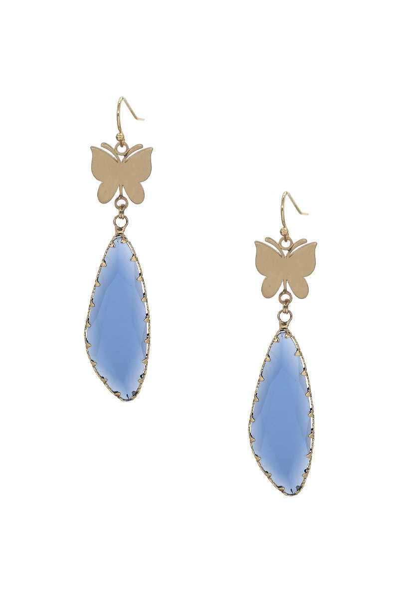 Fashion Butterfly Clear Stone Dangle Earring | Mixtshop LLC Main image