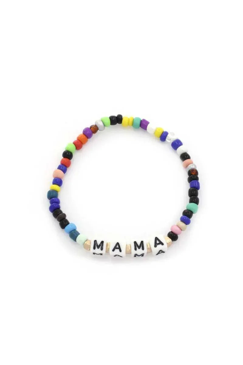 Mama Quote Beaded Stretch Bracelet | Mixtshop LLC Main image