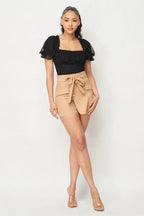 Luxe Polkadot Stretch Mesh Puff Sleeve Bodysuit | Mixtshop LLC