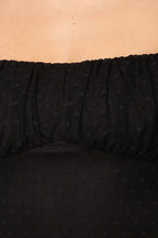 Luxe Polkadot Stretch Mesh Puff Sleeve Bodysuit | Mixtshop LLC
