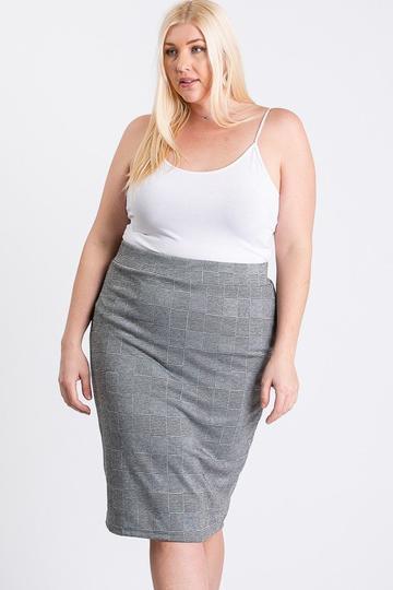 Black/grey Glen Plaid Skirt | Mixtshop LLC Main image