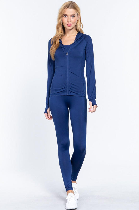 Long Slv Hoodie Workout Track Jacket | Mixtshop LLC
