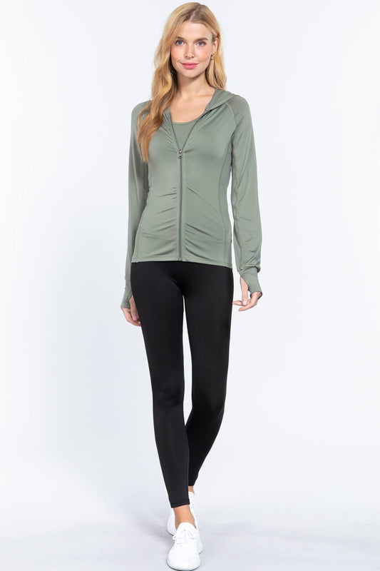 Long Slv Hoodie Workout Track Jacket | Mixtshop LLC