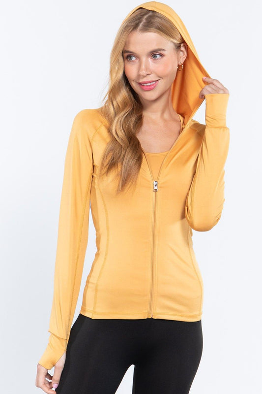 Long Slv Hoodie Workout Track Jacket | Mixtshop LLC