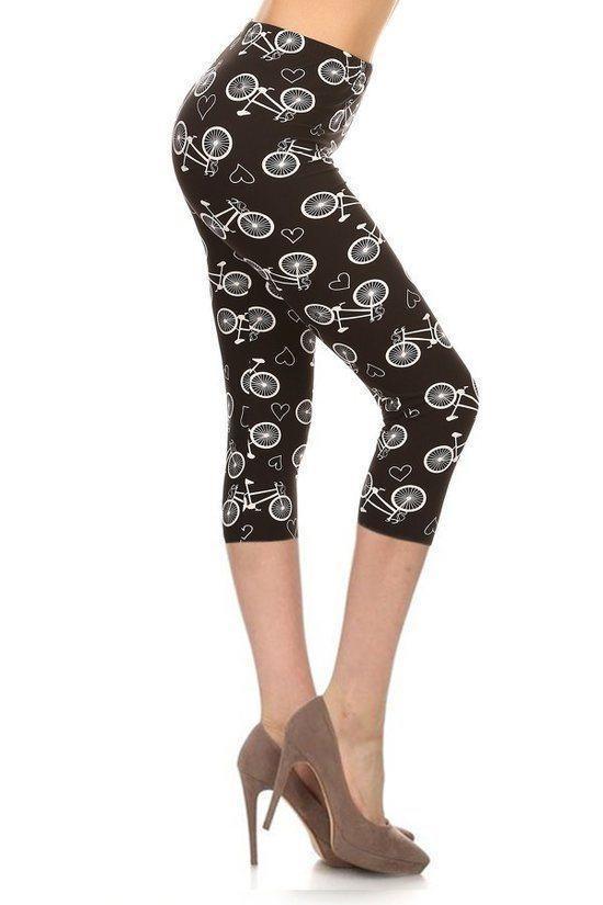Multi-color Print, Cropped Capri Leggings | Mixtshop LLC Main image