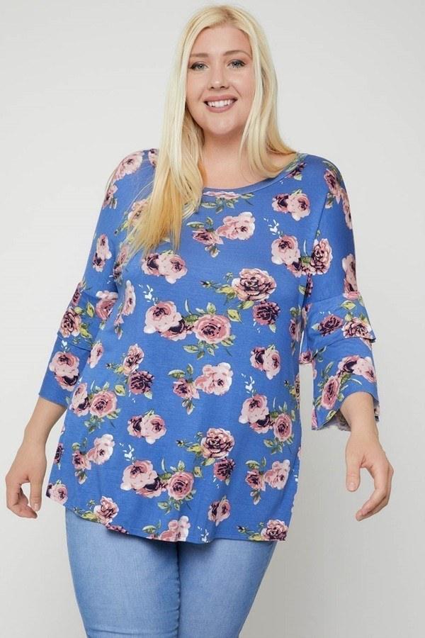 Floral Print Top | Mixtshop LLC Main image