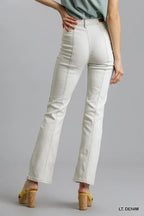Panel Straight Cut Denim Jeans With Pockets | Mixtshop LLC
