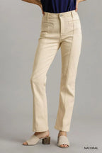 Panel Straight Cut Denim Jeans With Pockets | Mixtshop LLC