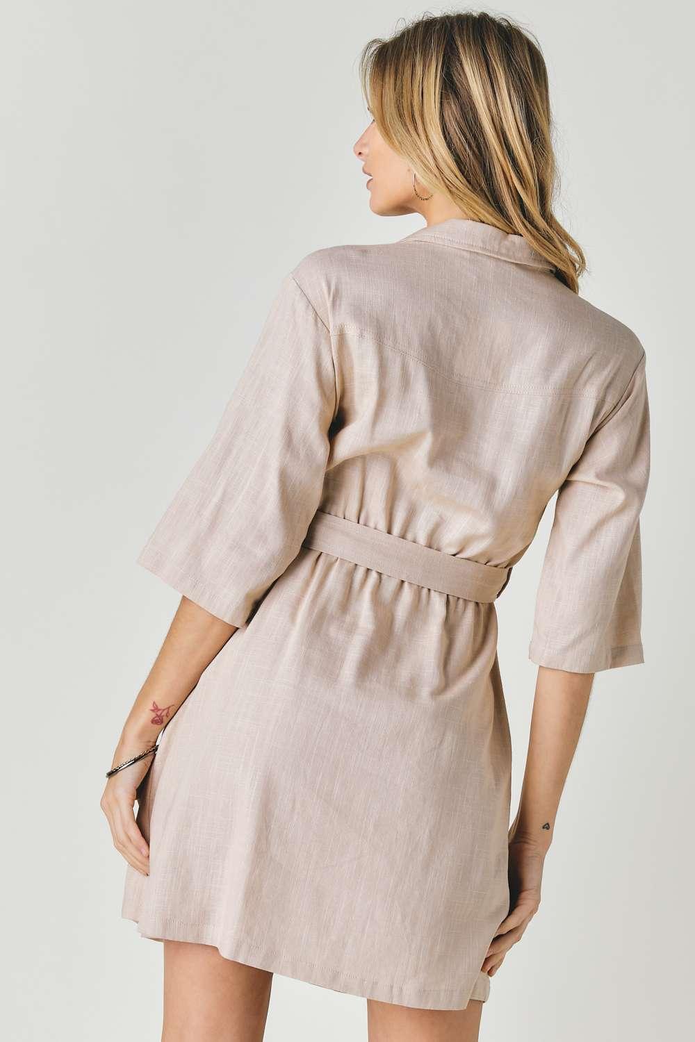 Drop Shoulder With Saist Tie Belted Dress | Mixtshop LLC