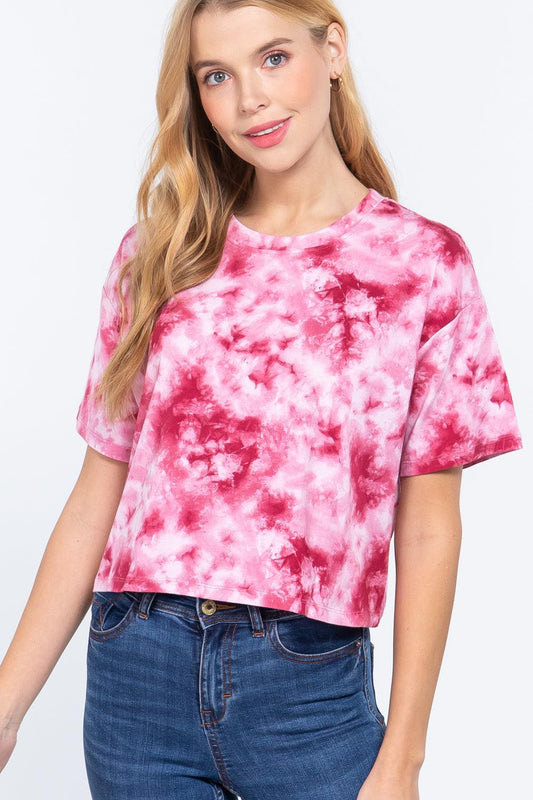 Tie-dye Cotton Jersey Crop Top | Mixtshop LLC