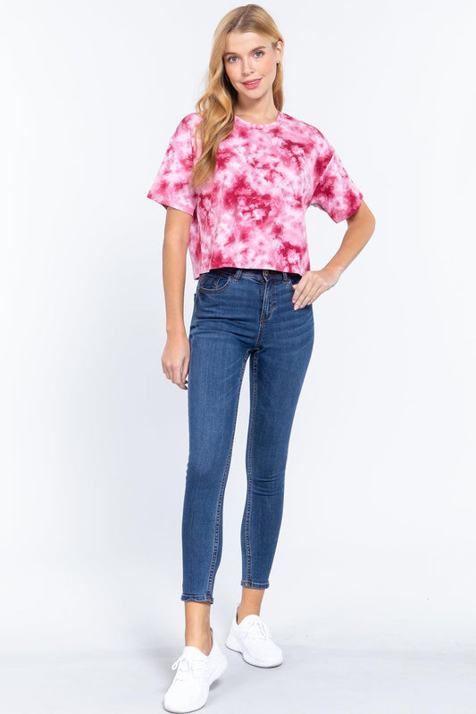 Tie-dye Cotton Jersey Crop Top | Mixtshop LLC