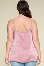 Solid Satin Sleeveless Cami Woven Tank Top | Mixtshop LLC