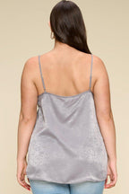 Solid Satin Sleeveless Cami Woven Tank Top | Mixtshop LLC