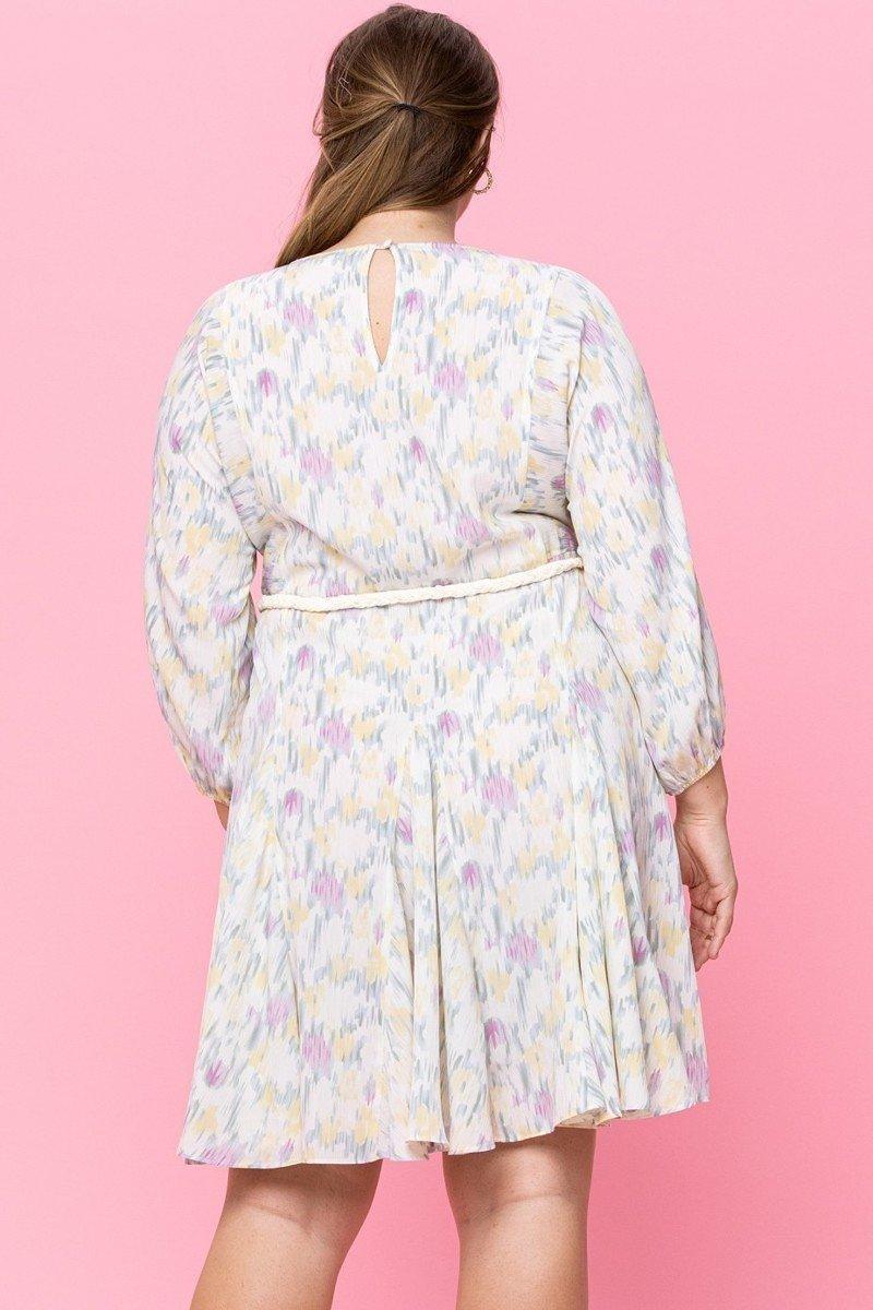Abstract Printed Mini Swing Woven Dress | Mixtshop LLC