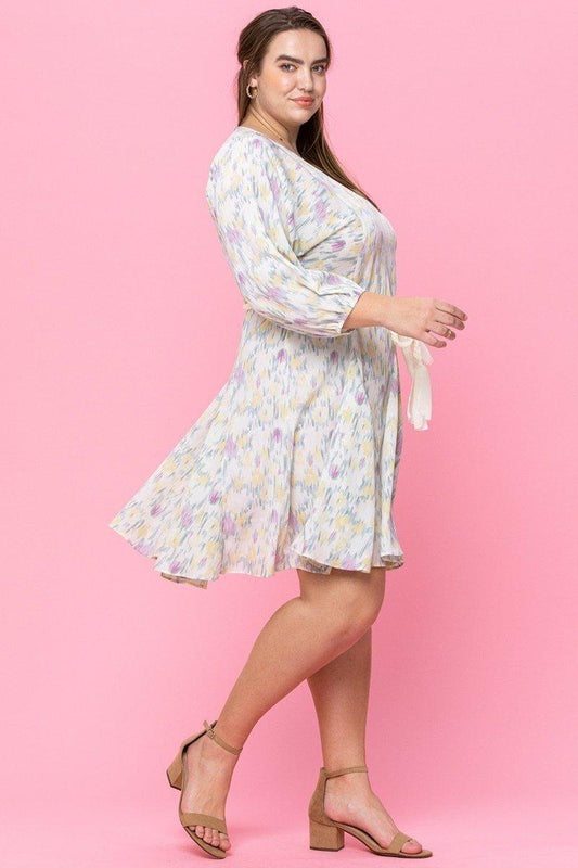Abstract Printed Mini Swing Woven Dress | Mixtshop LLC