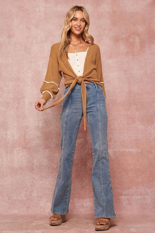 A Textured Knit Cardigan Sweater | Mixtshop LLC