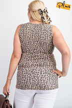 Rayon Rib Printed Knit Tank Top | Mixtshop LLC
