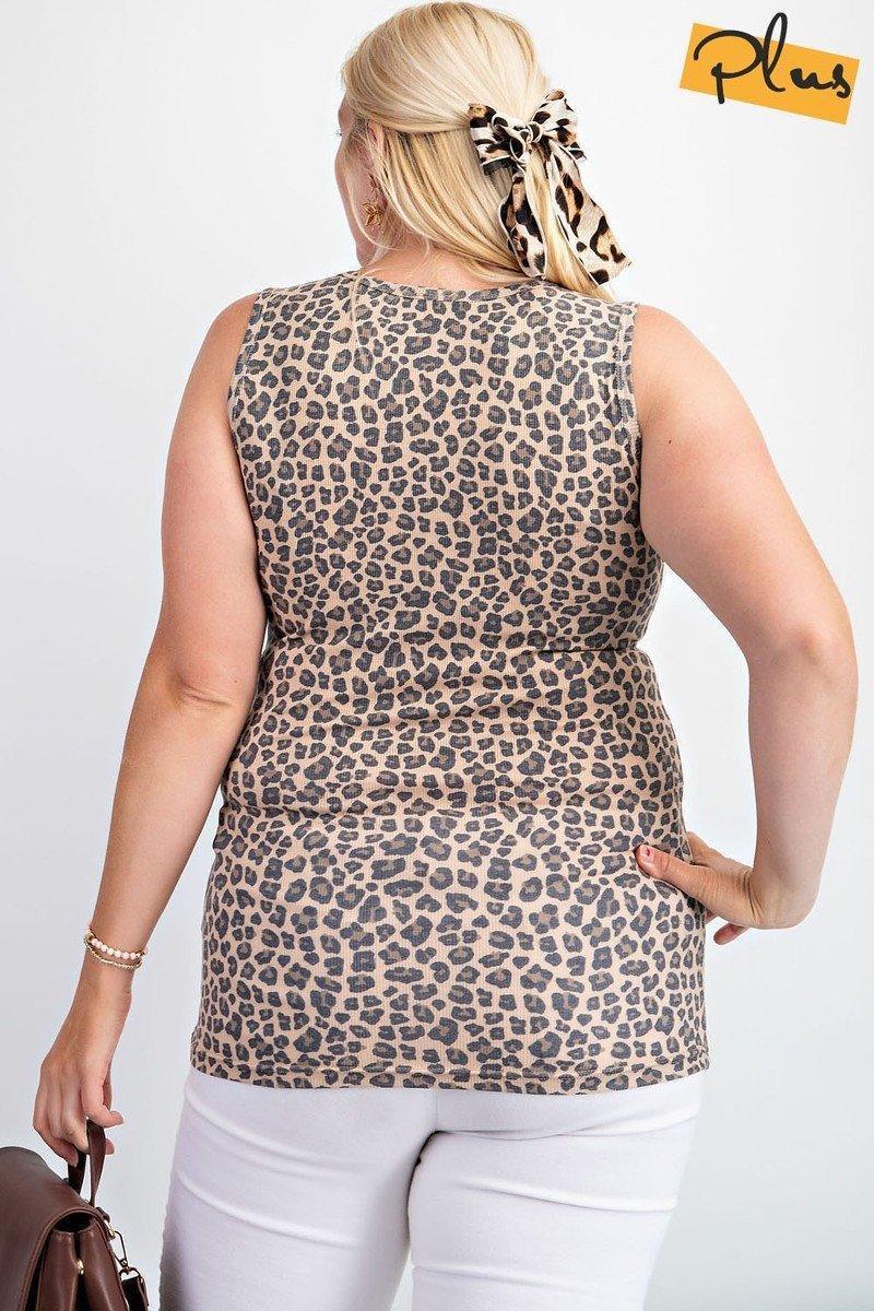 Rayon Rib Printed Knit Tank Top | Mixtshop LLC