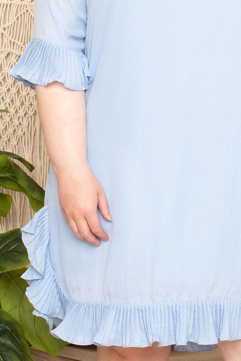 Pleated Ruffle Detailed Mini Dress | Mixtshop LLC