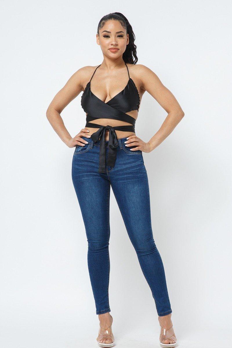 Satin Wrap Around Top | Mixtshop LLC