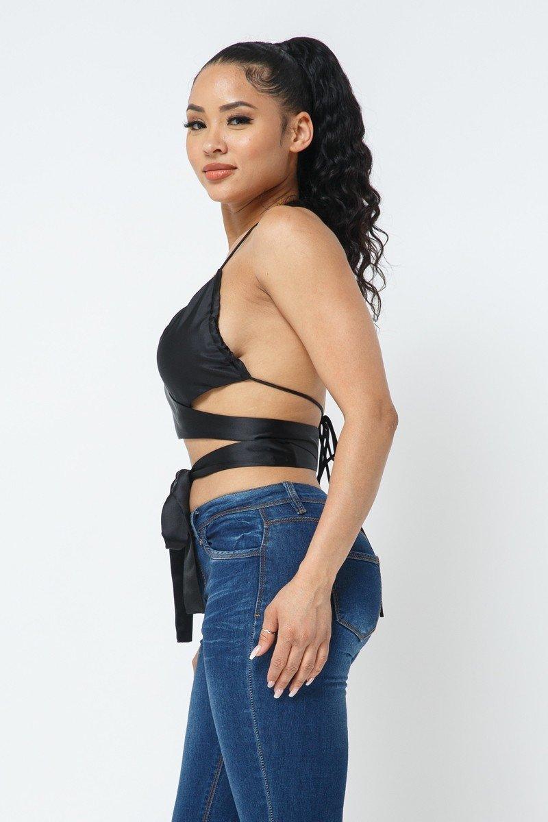 Satin Wrap Around Top | Mixtshop LLC