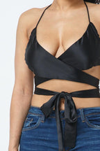 Satin Wrap Around Top | Mixtshop LLC