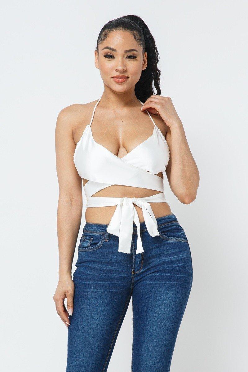 Satin Wrap Around Top | Mixtshop LLC Main image