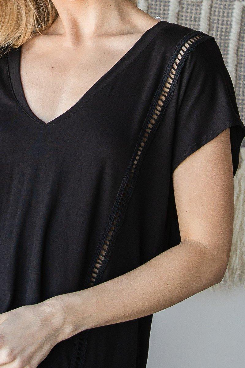 Short Sleeve V Neck Top Secondary image
