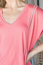 Short Sleeve V Neck Top | Mixtshop LLC