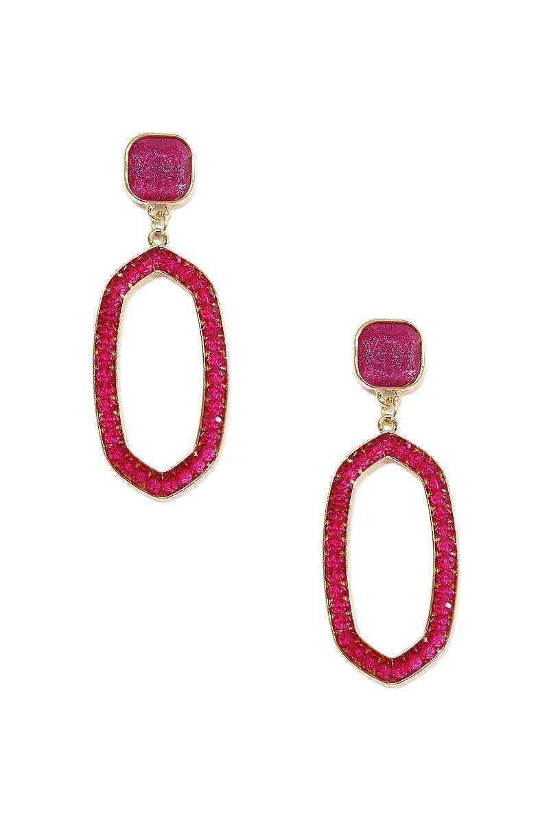 Beaded Oval Post Drop Earring | Mixtshop LLC