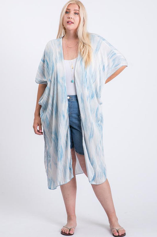 Zebra Print Short Sleeve Maxi Kimono | Mixtshop LLC