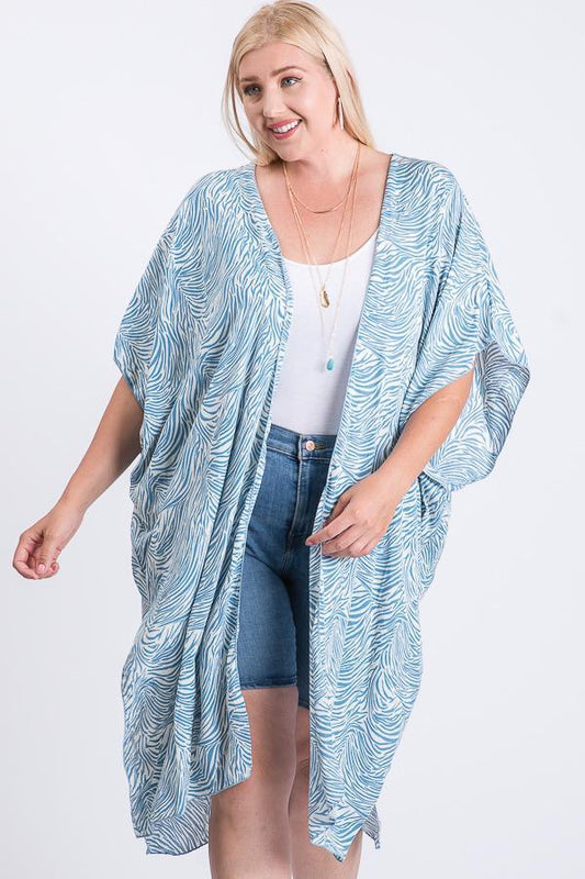 Zebra Print Short Sleeve Maxi Kimono | Mixtshop LLC