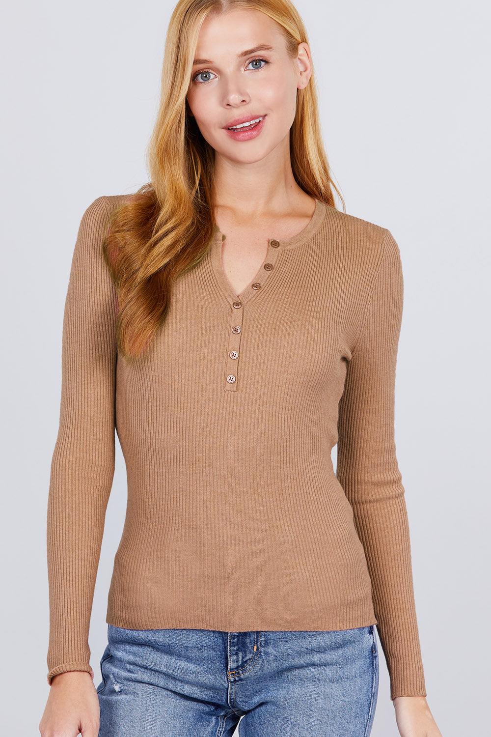 Viscose Henley Sweater | Mixtshop LLC Main image